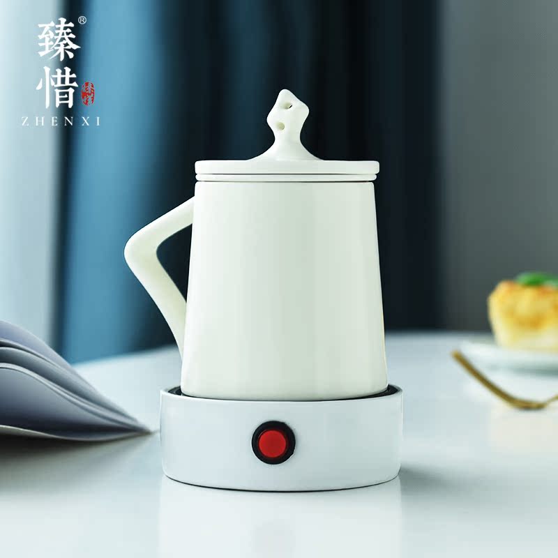 By understanding the modern creative mark cup with cover filter cup tea office contracted household glass ceramic tea cup