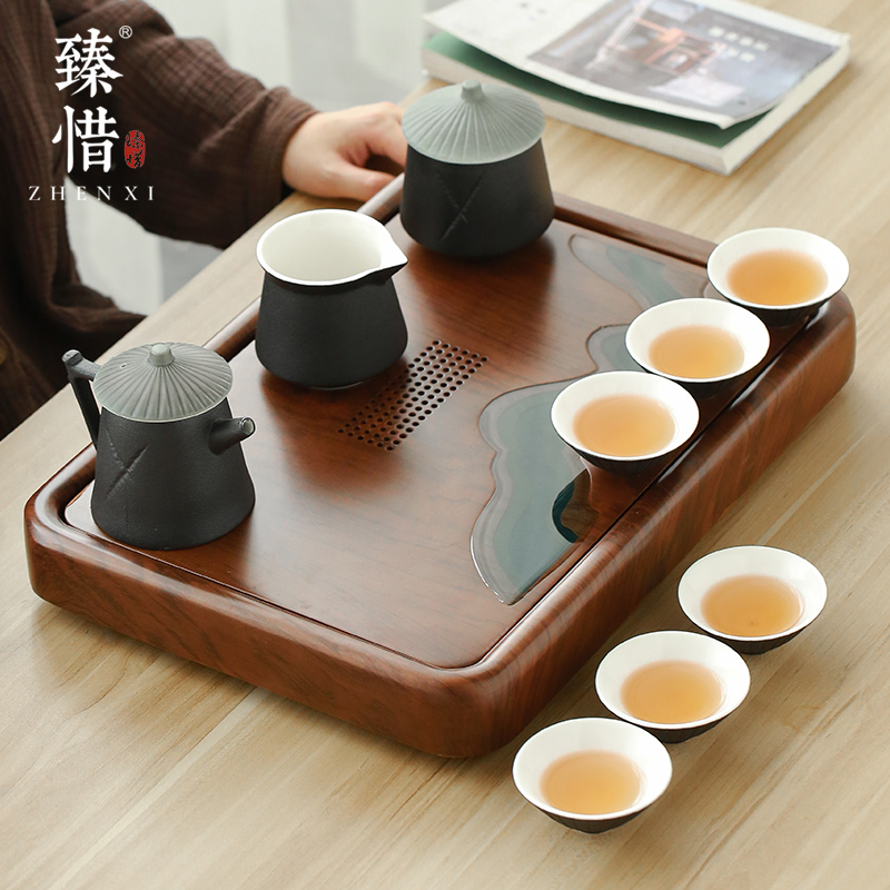 "Precious little battle sword tianya kung fu tea set household jin yong 's wu creative black ceramic teapot teacup tea tray