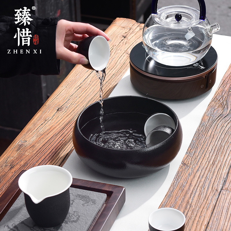 "Precious little custom black ceramic kung fu tea tea tea tray accessories cup tea for wash in hot cylinder washing water, after the wash