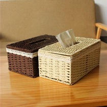 Creative tissue box drawing paper box hand-woven living room bedroom household car paper box roll paper tube simple environmental protection