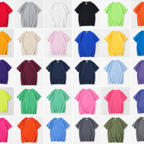 Cotton candy solid color T-shirt short sleeve men and women couples spring and summer new Japanese simple base shirt blank round neck short sleeve