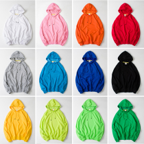 Solid color blank candy color hooded pullover sweater loose pullover hooded Japanese original tide for men and women