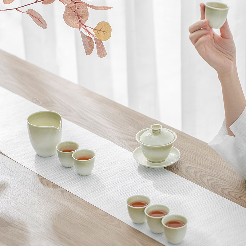 The Self - "appropriate plant ash content covered bowl bowl manual single three cups GaiWanCha jingdezhen kung fu tea set