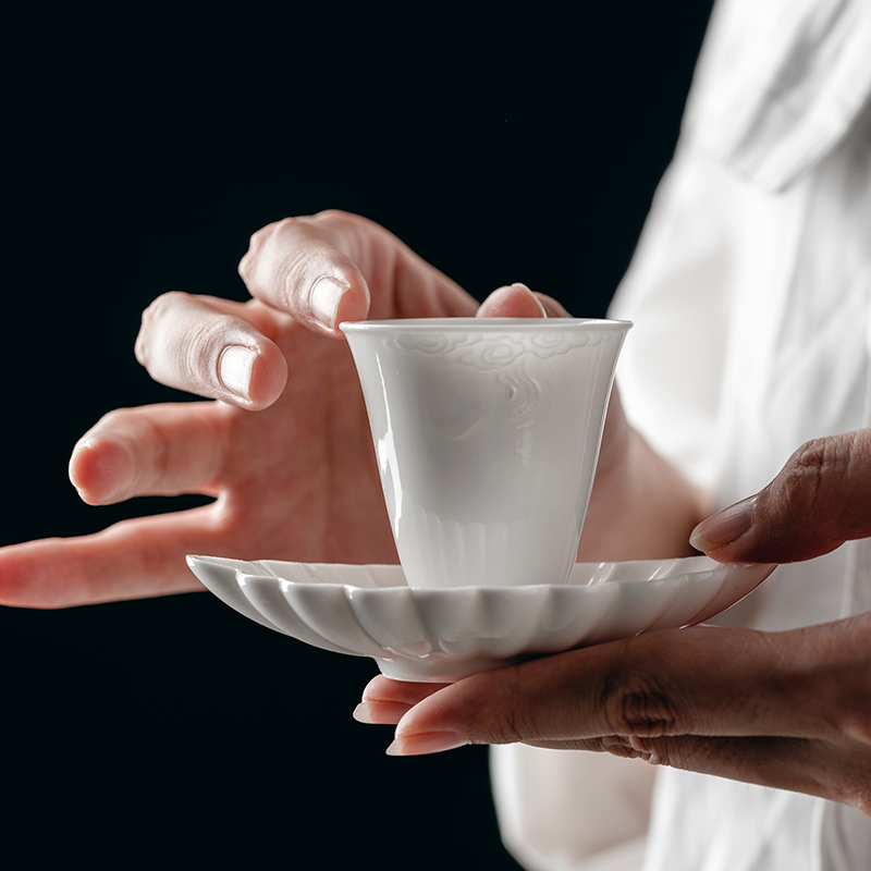 The Self - "appropriate physical inverse white sample tea cup kung fu tea cups suit small tea tea jade porcelain craft porcelain cups