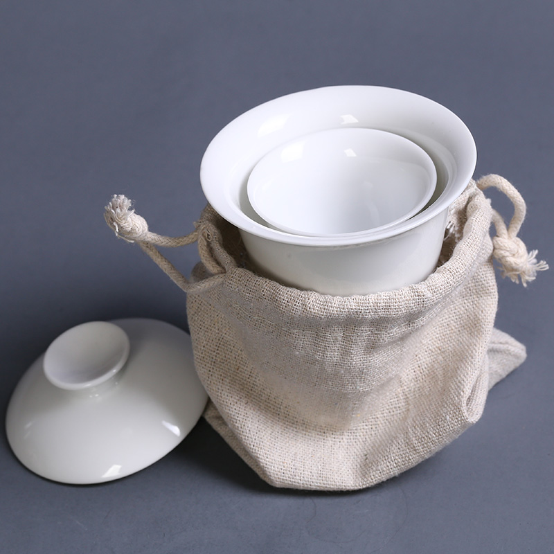 Jingdezhen ceramic crack cup fashion tourism a pot of two cups of portable travel office kung fu tea set