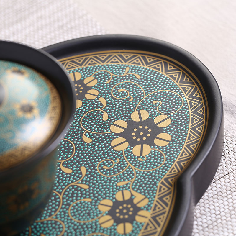 Jingdezhen Chinese clay court wind dry mercifully pot bearing zen household kung fu tea tray was water leakproof saucer