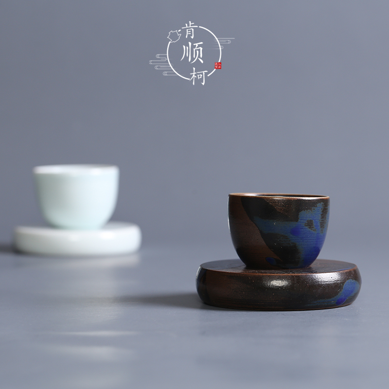Jingdezhen ceramic sample tea cup "daruma" nature round place, cup appeal kung fu tea cups with tray, cups