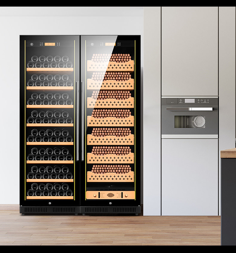 cl-238c1雪茄柜独立双温恒温恒湿雪茄保湿柜双拼红酒冷藏柜