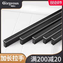 Brother jazz cabinet door handle solid modern minimalist cabinet wardrobe black door handle extended European style drawer hardware