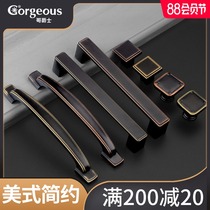 Brother jazz drawer handle Black American modern minimalist wardrobe door handle Cabinet single hole small handle multi-specification