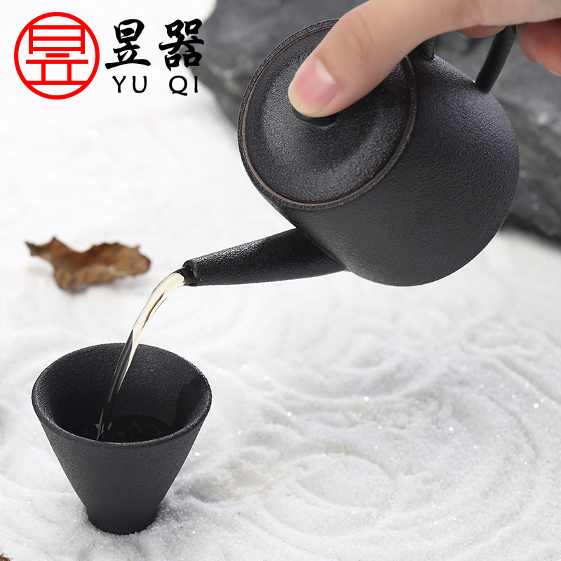 Yu is coarse TaoJian make tea tea set household kung fu tea set to restore ancient ways sand glaze of a complete set of tea cups teapot gift boxes