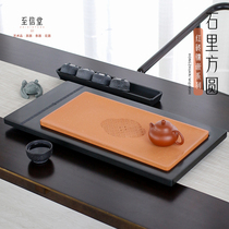 To Xintang whole piece of black gold stone red brick tea tray natural stone tea table stone drainage tea Sea home office tea set