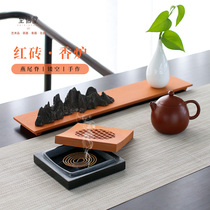 To the letter of the red brick black gold stone incense machine line incense burner pan incense stove agarwood sandalwood incense ceremony tea ceremony accessories gift ornaments