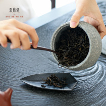 To Xin Xitang whole natural blue stone tea jar travel storage tank Puer tank household tea set tea tank sealing tank