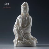 Zhixintang natural white marble coated Guanyin Buddha statue handmade Guanyin Bodhisattva home furnishings gift