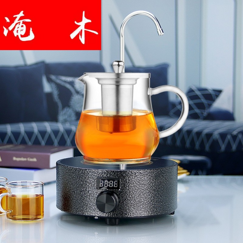 Flooded wooden flower pot boil tea kettle heat - resistant glass filter teapot automatic electrical TaoLu water pumping