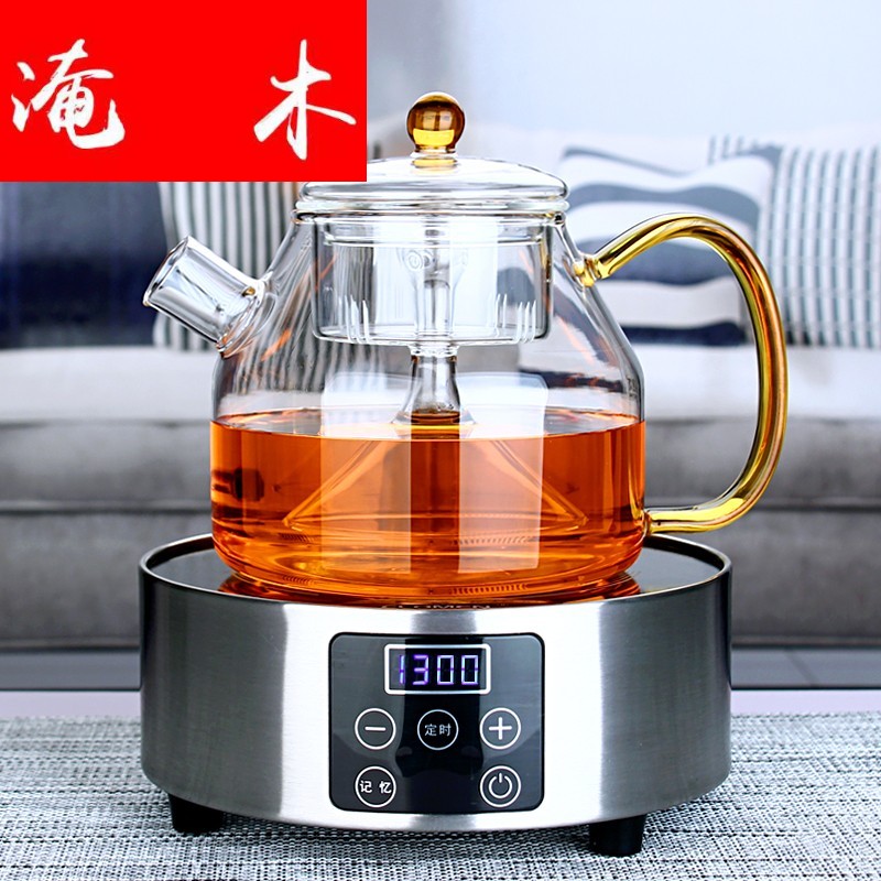 Flooded wooden steaming full glass teapot with automatic pumping on hydropower TaoLu heat - resistant glass teapot steam boiling tea