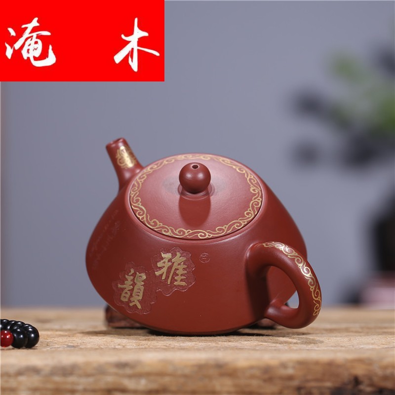 Submerged wood ladle yixing teapot undressed ore dahongpao paint pot it manual kung fu tea set