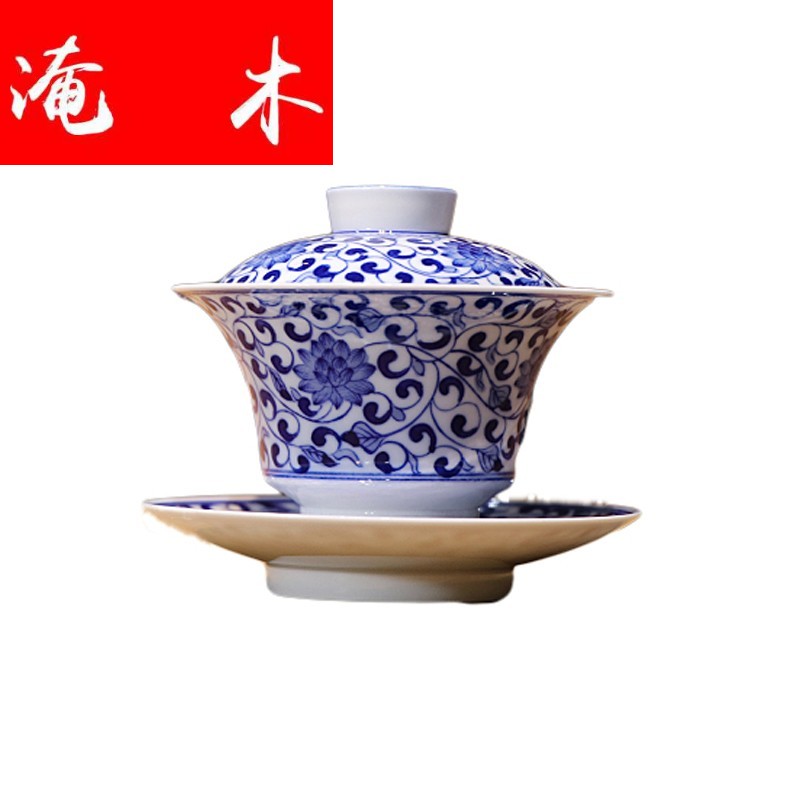 Submerged wood pure manual hand - made porcelain bound branch lines tureen jade porcelain three bowls of kung fu tea cups archaize tureen