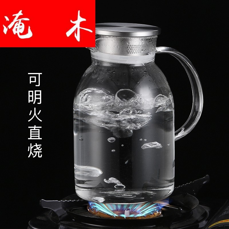 Submerged wood teapot large glass tea set household heat resisting high temperature filtration electric TaoLu boiled tea kettle