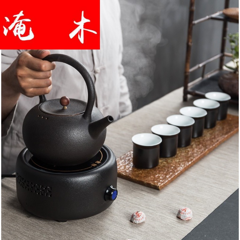 Flooded wooden tea boiling tea ware ceramic teapot high - capacity ceramic POTS automatic electric TaoLu household kettle pot of girder