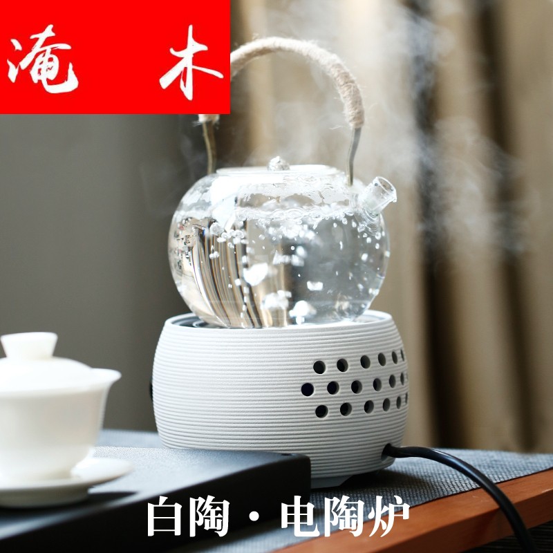 Submerged wood, white pottery TaoLu boiled tea machine mini small office household glass pot furnace iron pot of tea stove light waves