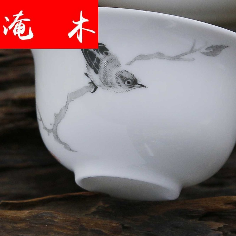 Submerged wood powder enamel on jingdezhen famous 秞 hand - made ceramic kung fu tea set