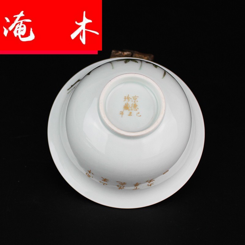 Submerged wood powder enamel hand - made teacup cover three to make tea cup of jingdezhen tea service master checking ceramic lid