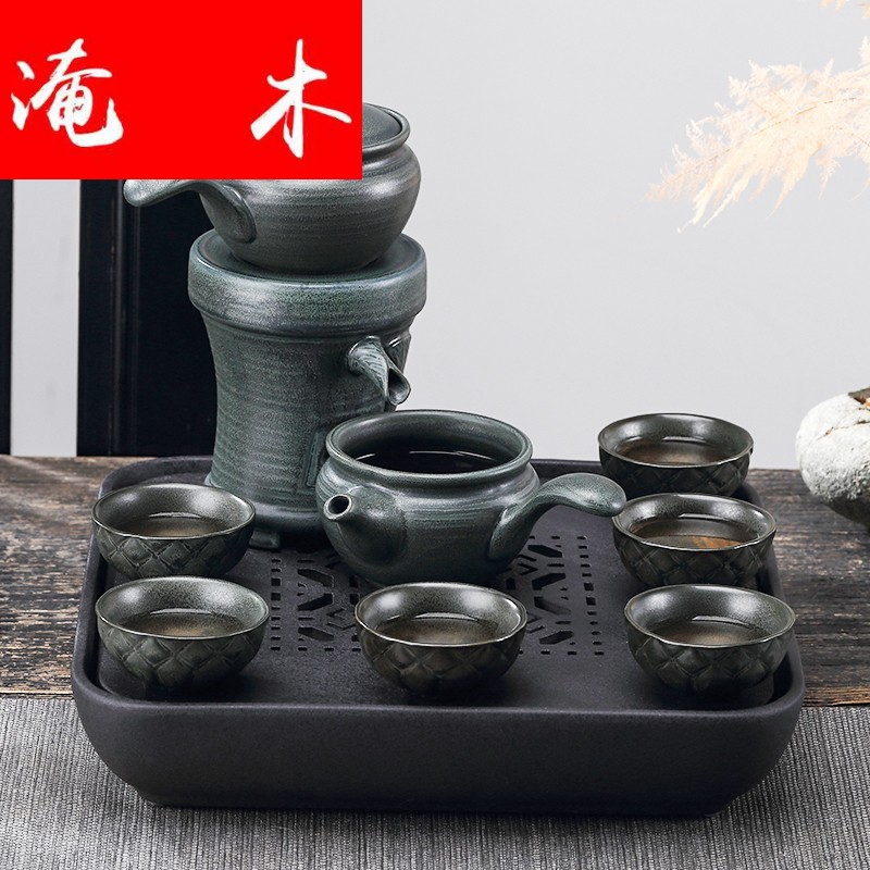 Submerged wood lazy automatic kung fu tea set ceramic tea set tea service of tea of tea ware fambe restoring ancient ways