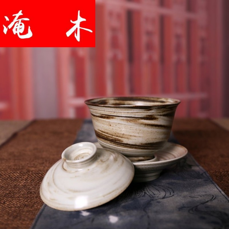 Submerged wood jingdezhen ceramic clay by hand twisted placenta all three tureen hand grasp pot of tea bowl of kung fu tea set