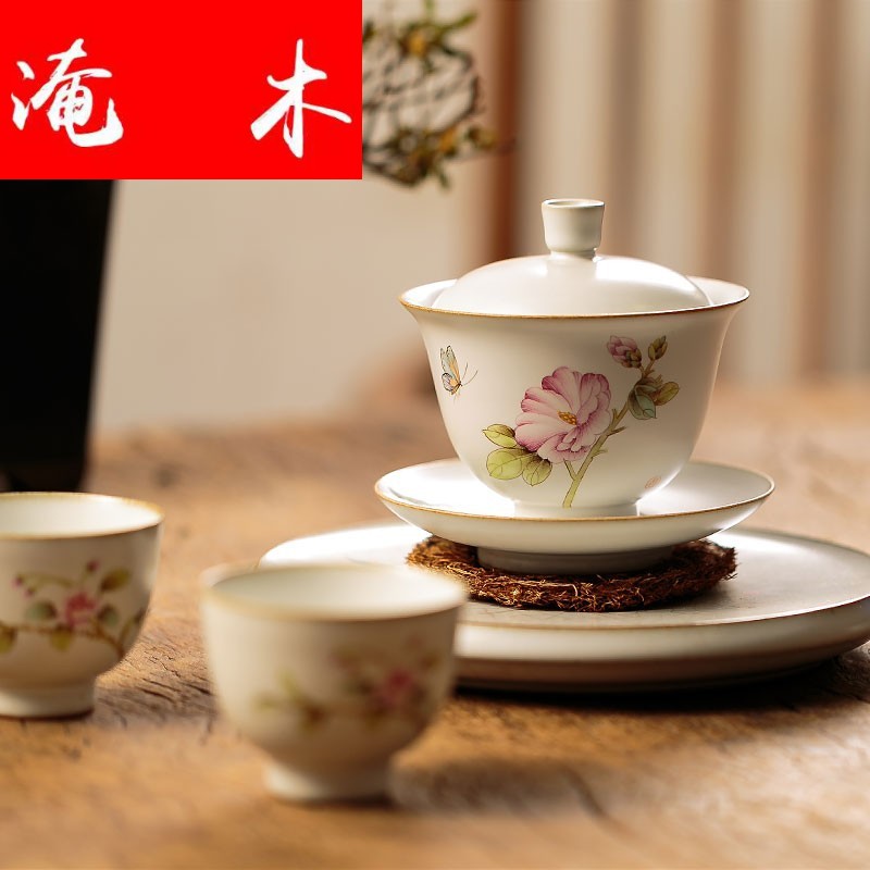 Flooded your up hand - made large wood piece only three tureen tea cups to leave but a jingdezhen checking ceramic bowl