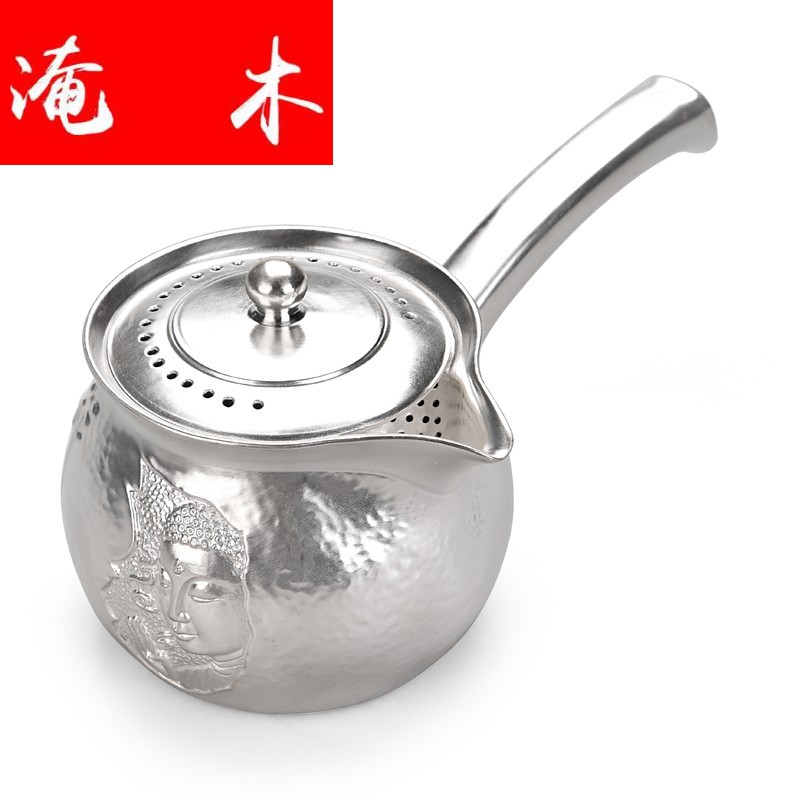 Flooded wooden household beadle zen Buddhism ceramic boiling tea ware black tea teapot tea heat - resistant tasted silver gilding craft ceramic pot of electricity