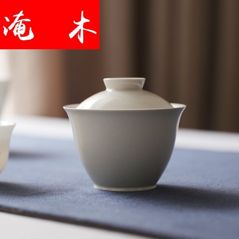 Submergence of jingdezhen ceramic plant ash wood, mud - all hand kung fu tureen cover cup tea cup tea cup cover