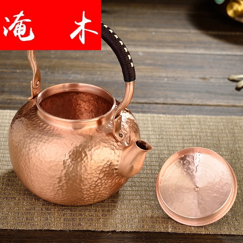 Flooded wooden plates by hand kettle kung fu tea pot home upset hammer eye grain copper pot of electric TaoLu boil tea