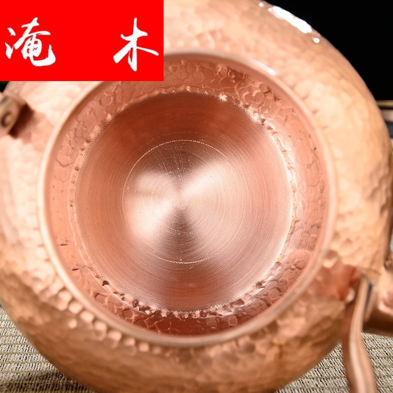 Flooded wooden plates by hand kettle kung fu tea pot home upset hammer eye grain copper pot of electric TaoLu boil tea