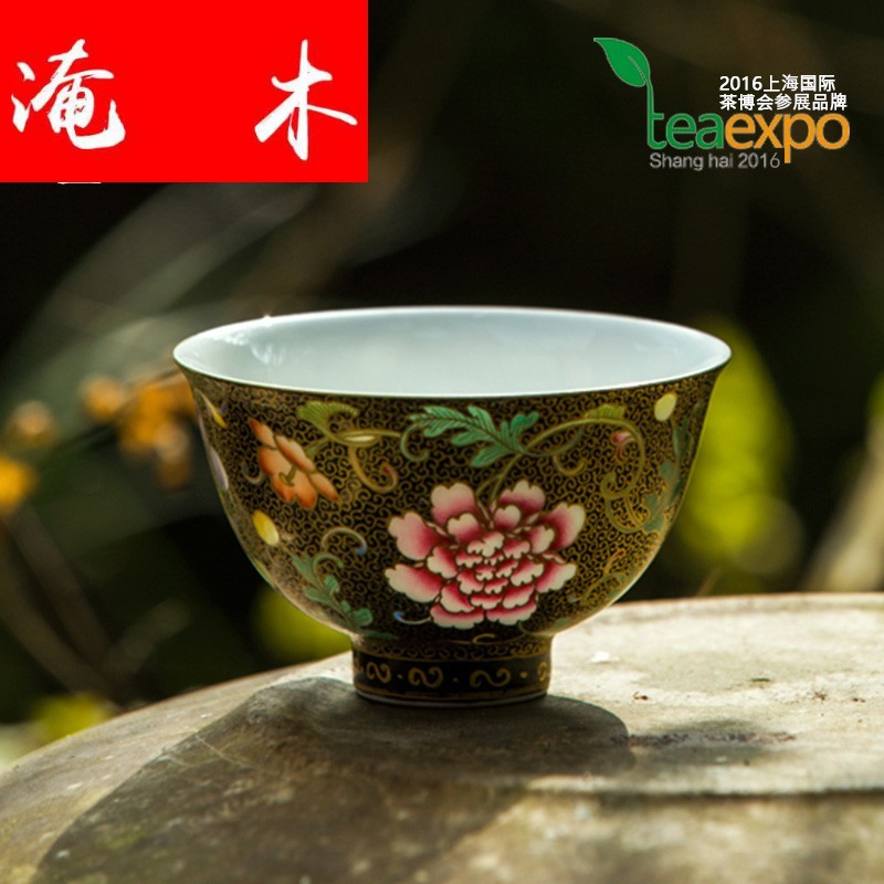 Submerged wood should the jingdezhen up manual hand - made colored enamel tea sample tea cup masters cup kung fu tea cups