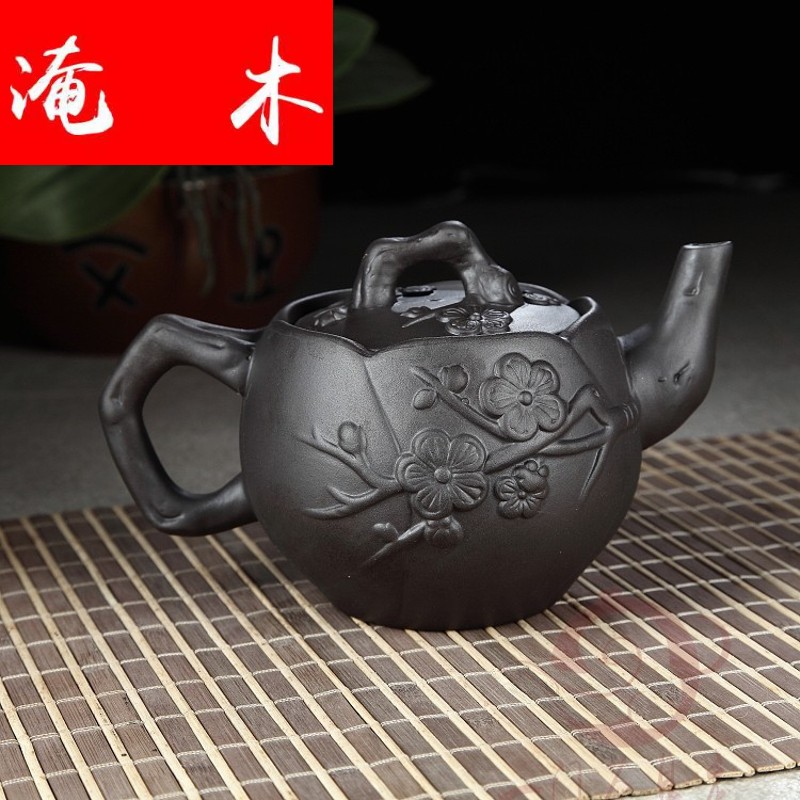 Submerged wood violet arenaceous mud zhu high - capacity name plum flower teapot household size suit filter 500 ml of kung fu tea set