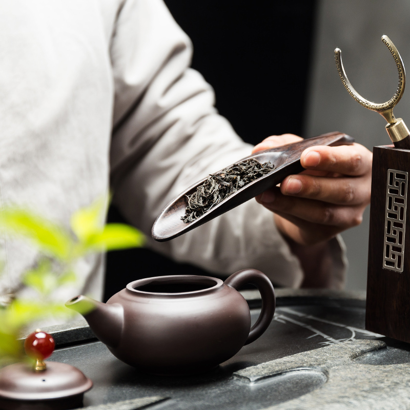 NiuRen ebony wood of black tea six gentleman tea tray, tea art furnishing articles ChaGa ChaZhen tea way with parts