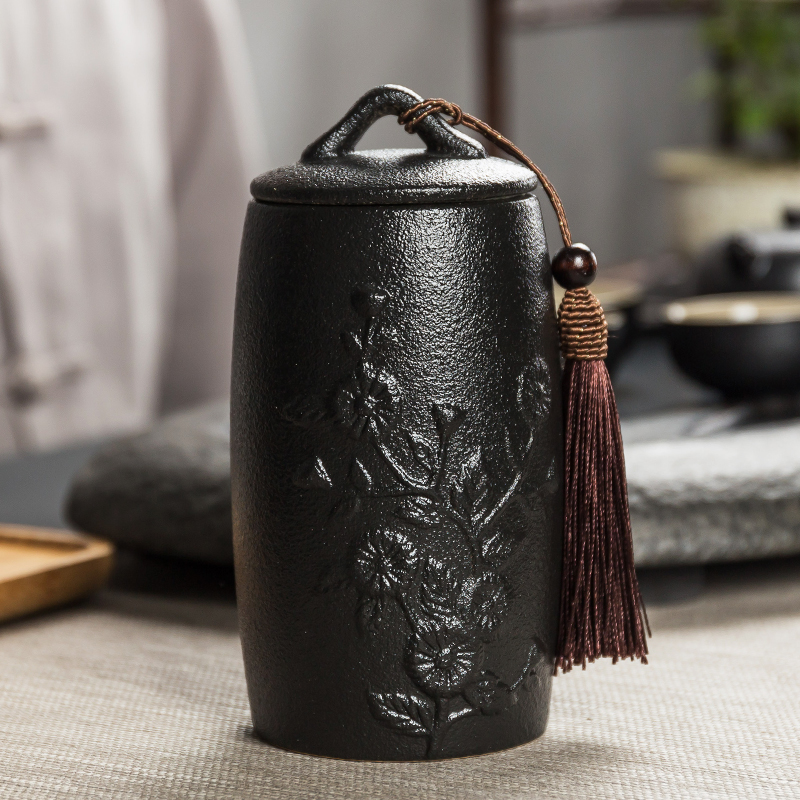 NiuRen ceramic tea pot small seal pot black tea tea pot coarse TaoCun tank general tea caddy fixings