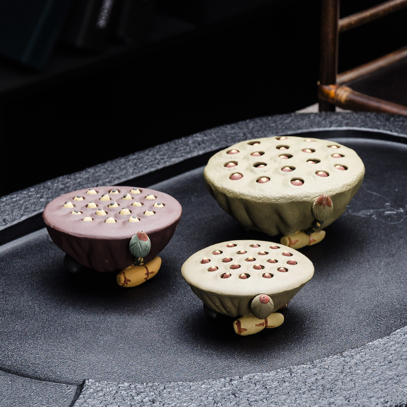 NiuRen violet arenaceous manual hydraulic lotus tea pets play kung fu tea accessories creative ceramics zero matchs tea tray was furnishing articles