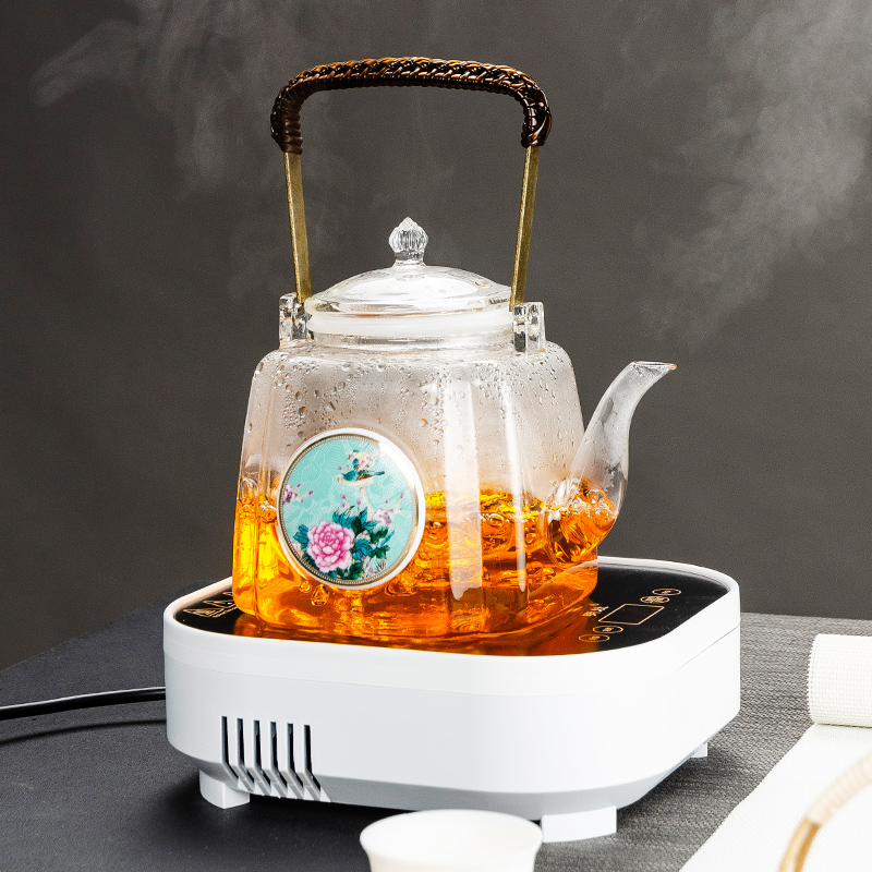 NiuRen glass cooking pot home Japanese transparent girder steam pot of electric teapot TaoLu office to boil tea