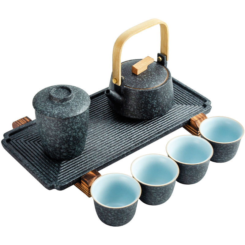 NiuRen household kung fu tea set contracted Japanese dry tea tray ceramic teapot teacup restoring ancient ways of gift boxes