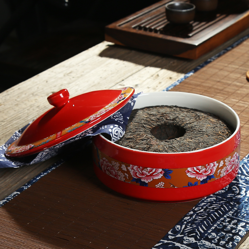NiuRen ceramic tea wash with cover large bowl with writing brush washer puer tea cake caddy fixings kung fu tea tea taking of spare parts