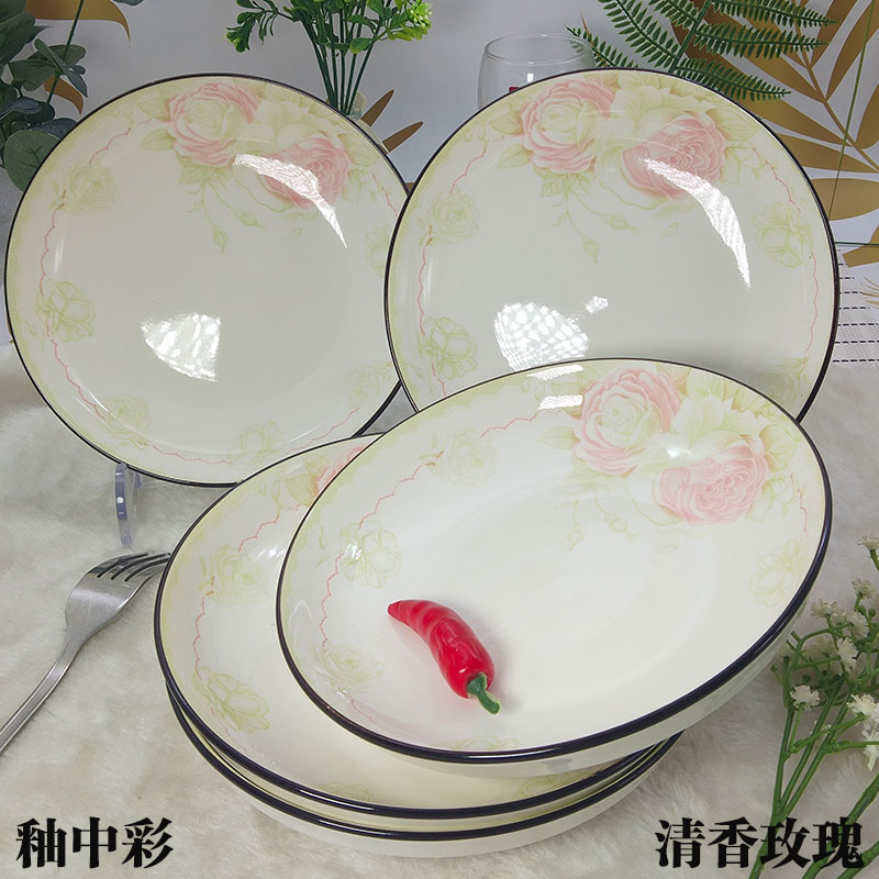 Dish Dish Dish home 10 clearance of circular plate ceramic disc set tableware FanPan jingdezhen to microwave