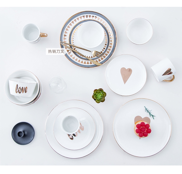 Implicit artisan Nordic plate ins dishes suit web celebrity steak dinner plate household ceramics tableware food dish