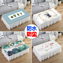 Custom tablecloth Fabric lace Waterproof rectangular coffee table cloth Package table mat tablecloth Desk TV cabinet dust cover