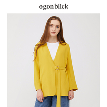 gonblick suit woman 2021 fall new casual temperament pop jacket Korean version 100 lap design pure color