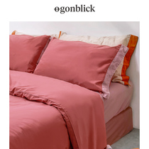 Nordic moment 50 cotton satin polished four-piece set autumn and winter cotton sheets quilt cover dormitory bedding kit