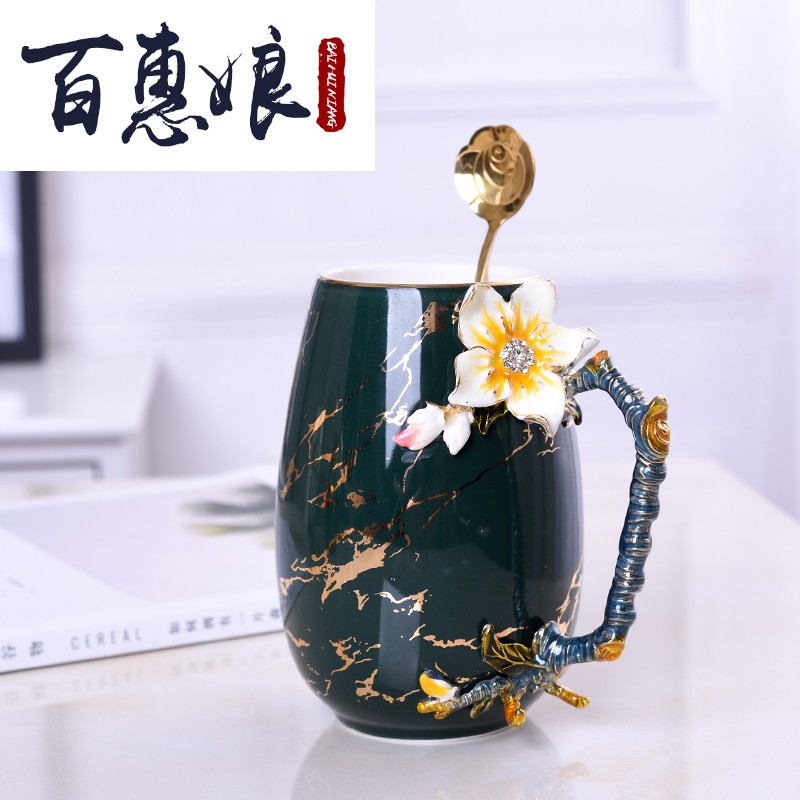 (niang ceramic keller of coffee cup picking cups cup a pair of large capacity han edition Jane creative trend