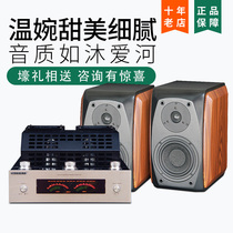 Bluetooth non-destructive fever bile machine speaker high power hifi audio combination passive wooden home room set